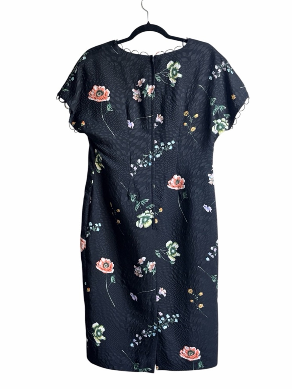 Vintage Ann Crimmins for UMI 100% Silk Floral Dress Black Size 10 Short Sleeve - Picture 2 of 5